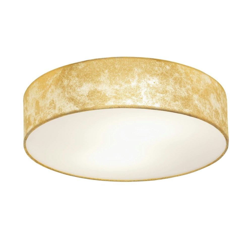 EGLO Viserbella 1-Light Fabric Champagne And Gold Ceiling Light