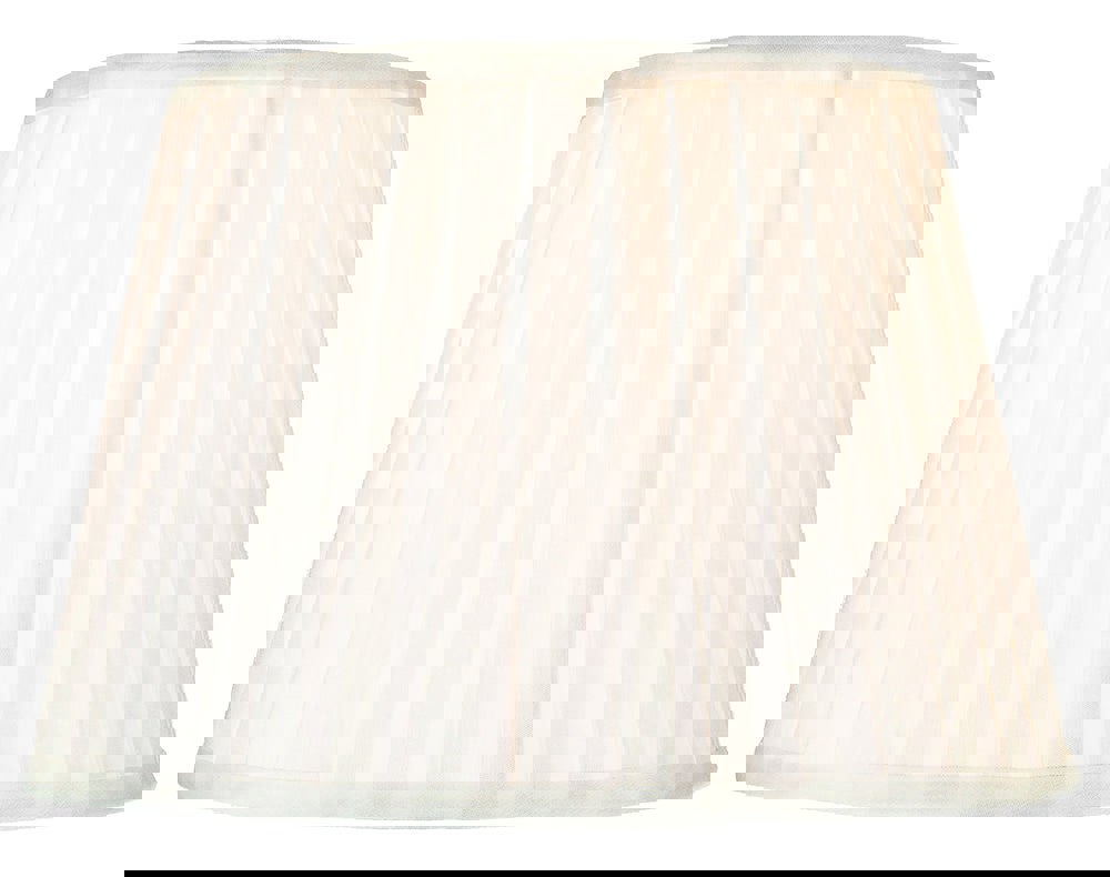 Traditional Classic Cream Faux Silk Pleated Inner Lined Lamp Shade - 14" Image 1