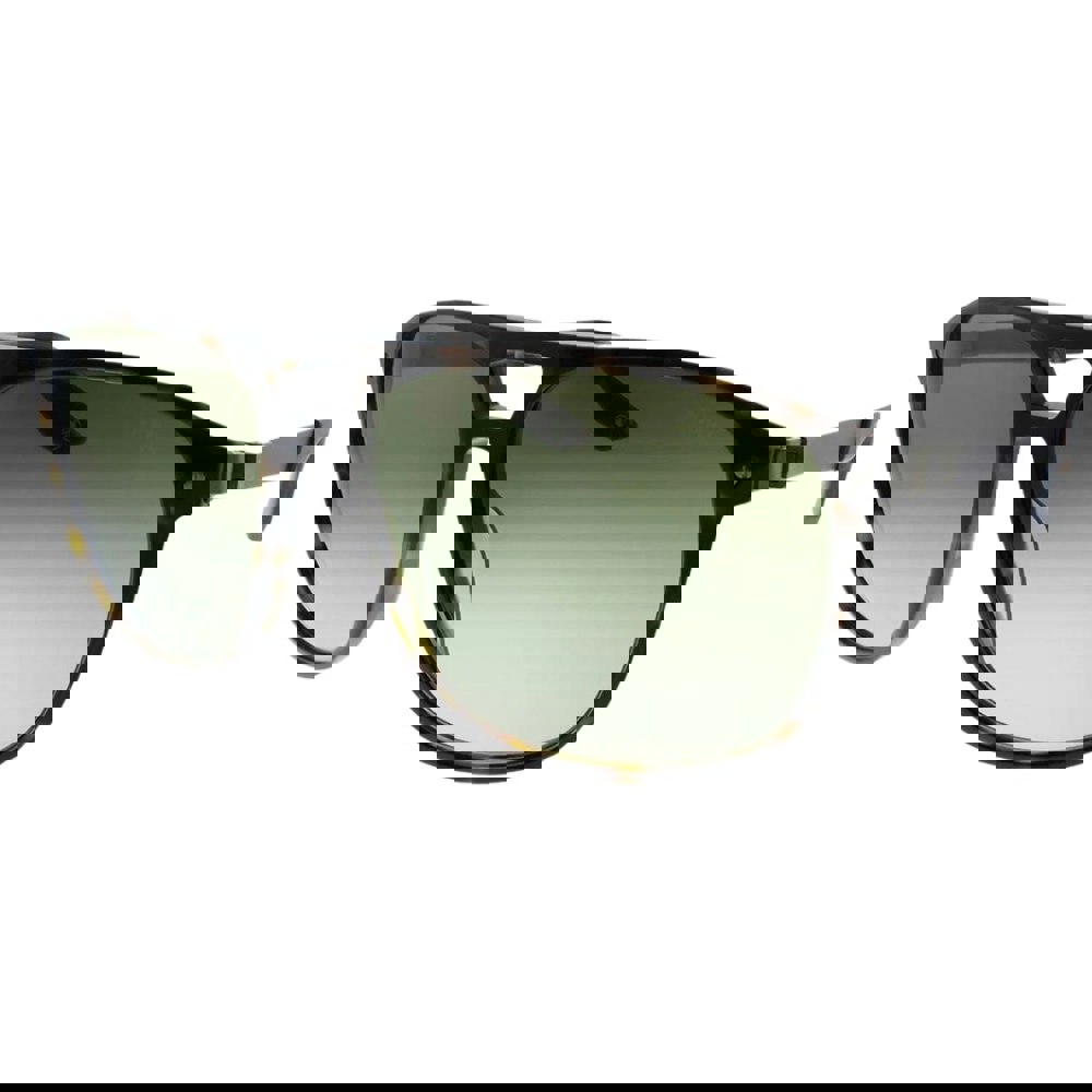 BMW Dark Havana Brown Frame Gradient Green Lens Sunglasses
