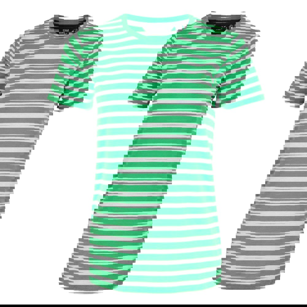 Regatta Womens/Ladies Bayletta Striped T-Shirt - Island Green/White