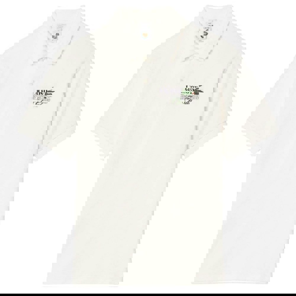 Lacoste Mens Roland Garros Edition Terrycloth Relaxed Fit Polo Shirt - Cream