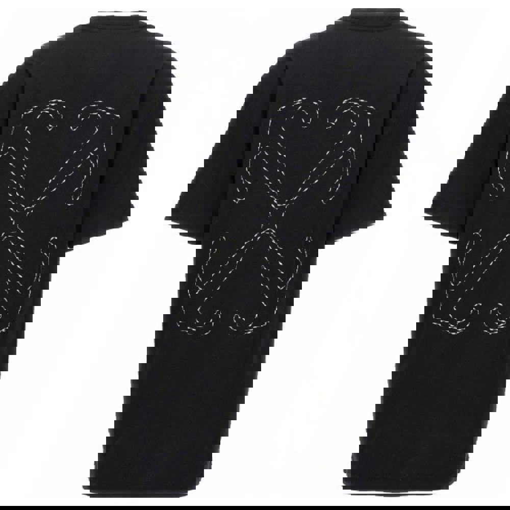 Off-White Embroidered Stitch Arrow Black T-Shirt XS