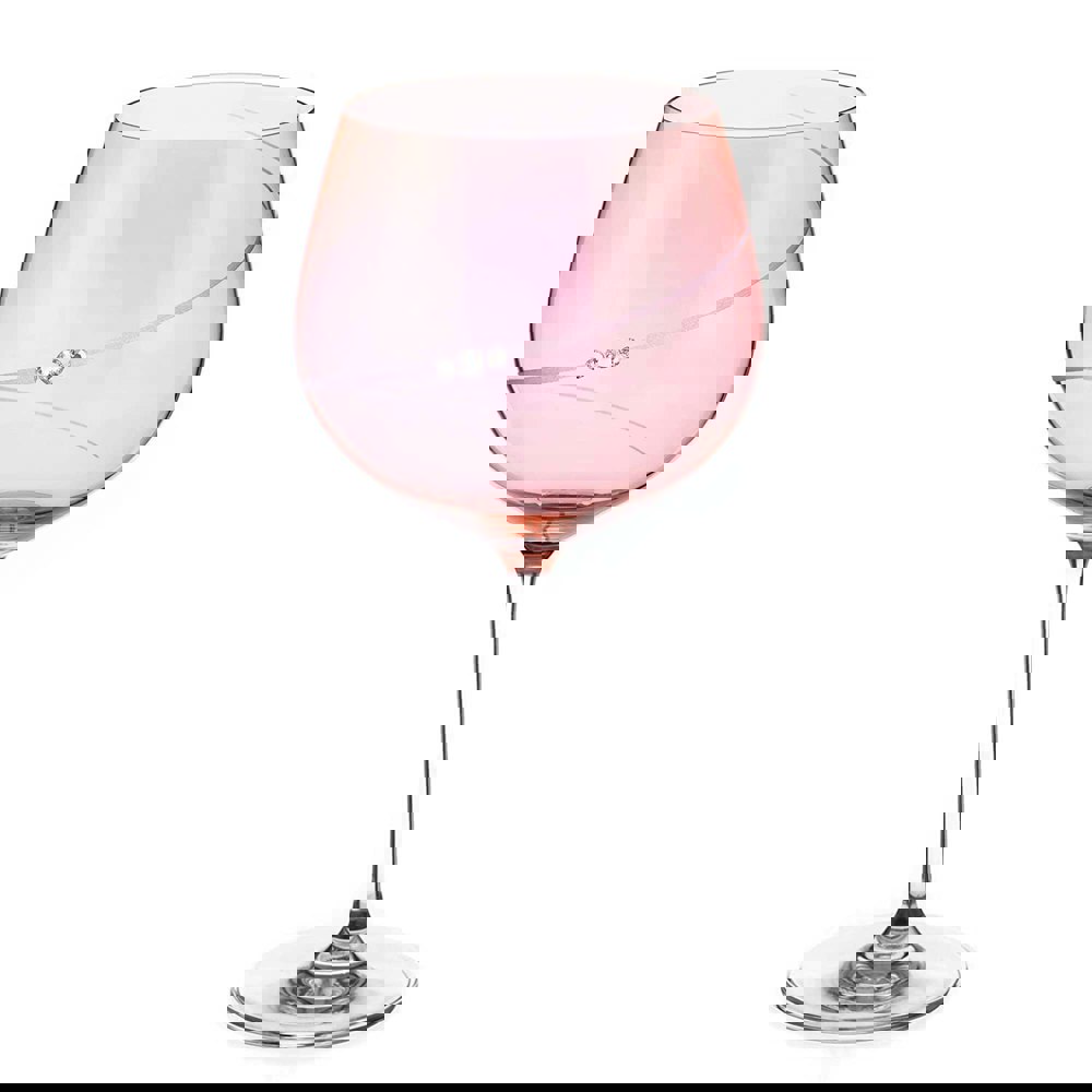 Diamante Pink Silhouette Gin Glass Adorned with Swarovski Crystals - Single Glass