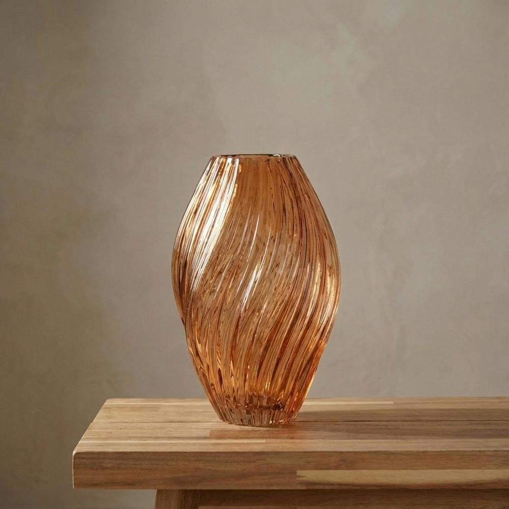 Garden Greatness Modern Twisted Glass Display Vase