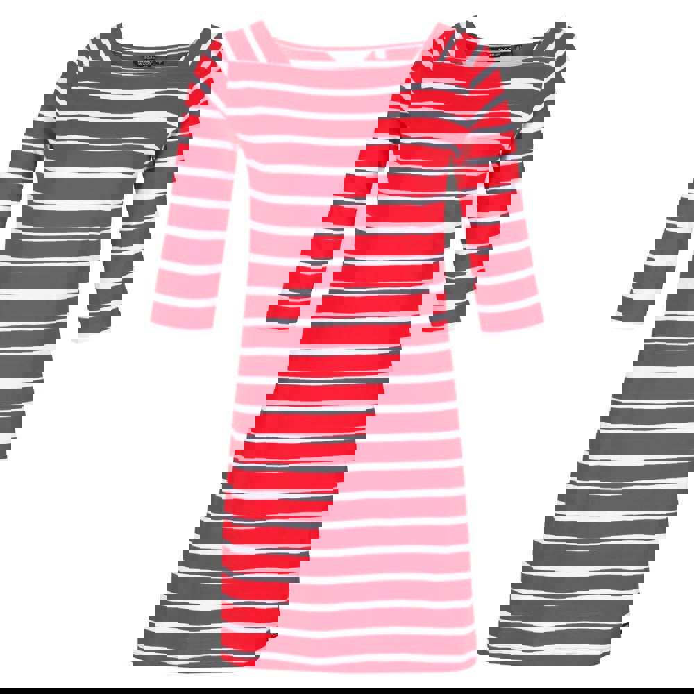 Regatta Women's Paislee Stripe Casual Dress - True Red/White