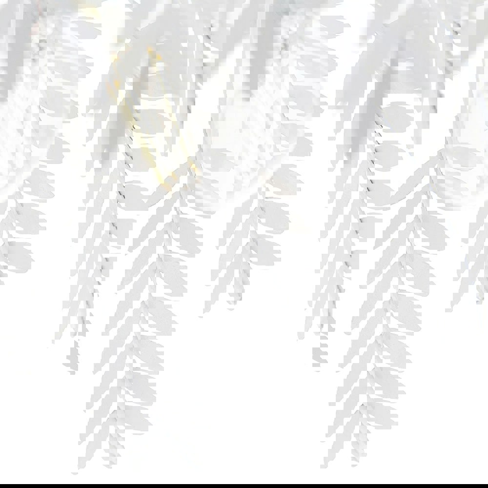 Traditional Fern Leaf Design Ceiling Pendant Light Shade in White Gloss Finish Image 2