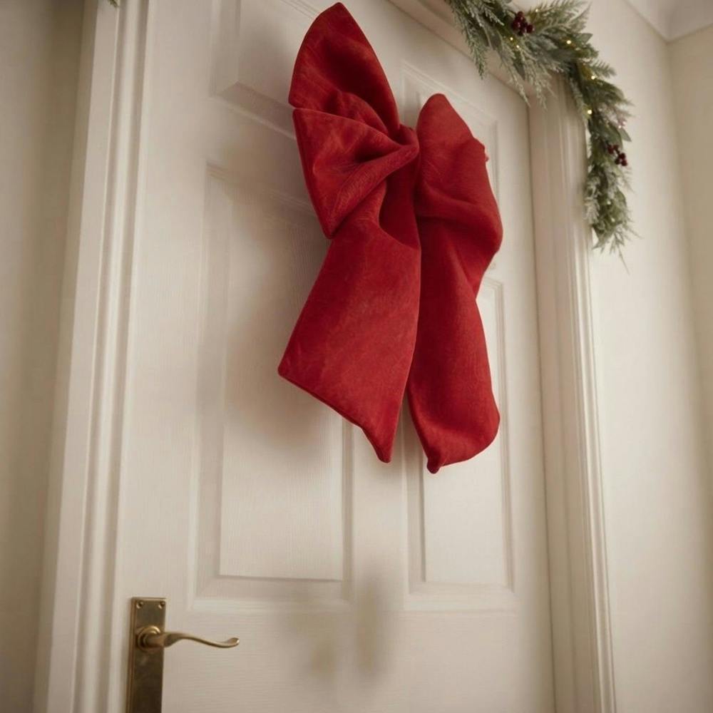 Garden Greatness Large Traditional Red Velvet Decorative Bow