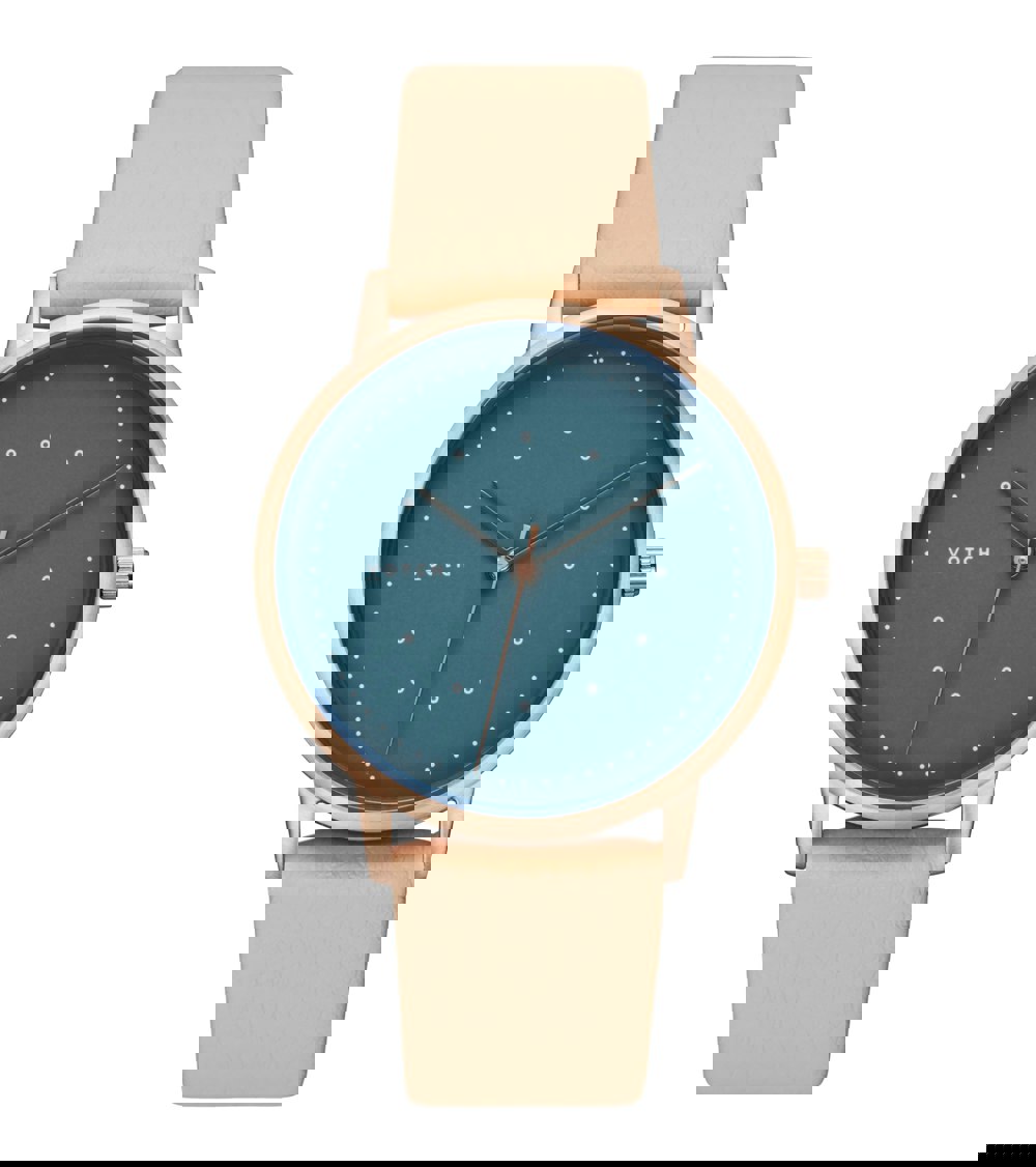 Votch Rose gold & Sepia with Blue Watch | Lyka