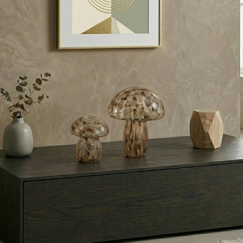 Garden Greatness Maison Blanc Duo LED Glass Mushroom Lamp