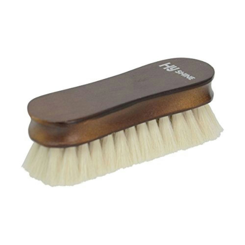 HySHINE Deluxe Wooden Face Brush - White Goats Hair