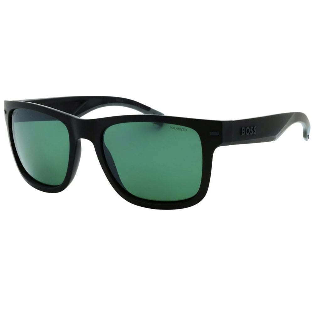 Hugo Boss Green Polarized HC OL Lens Matte Black Sunglasses