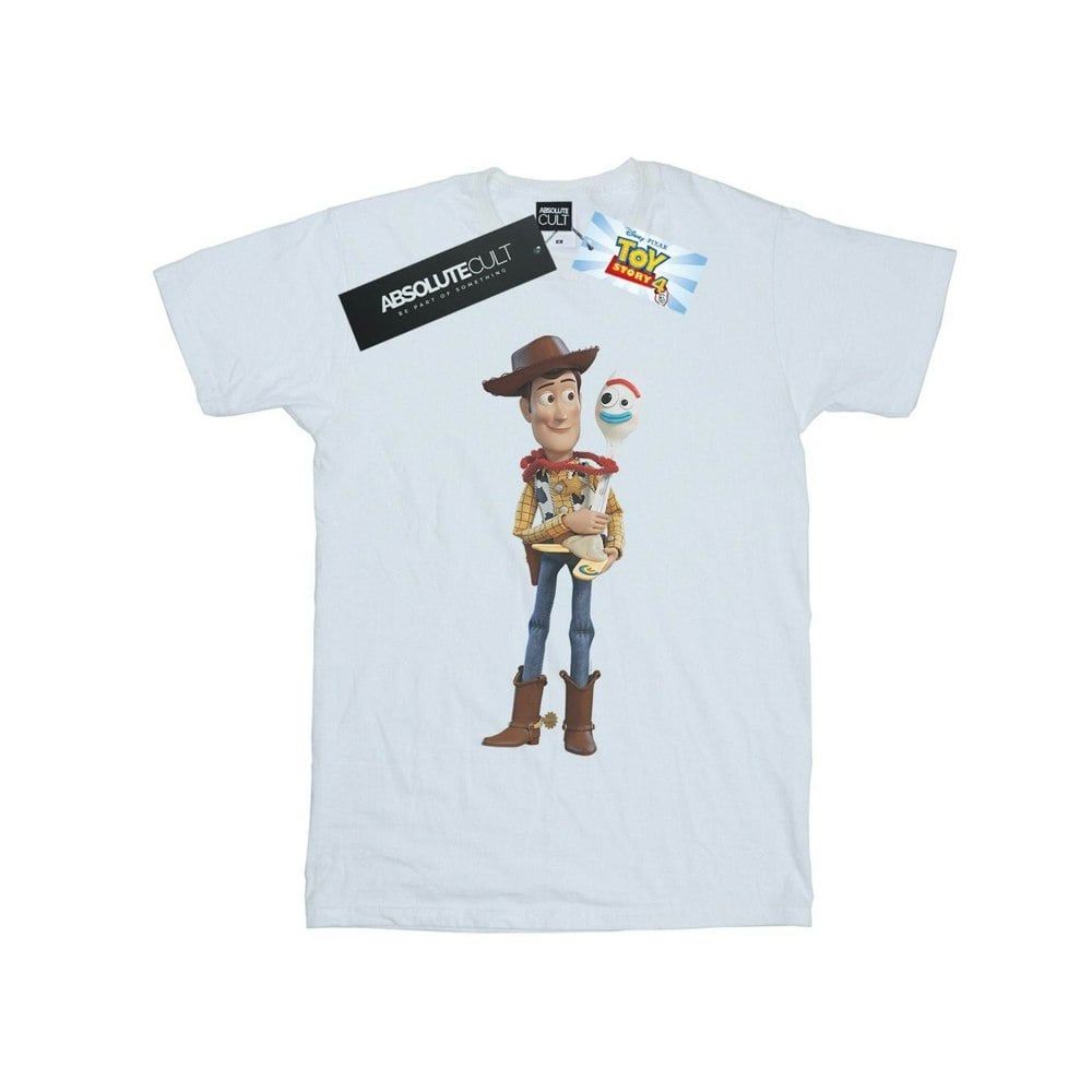 Disney Mens Toy Story 4 Woody And Forky T-Shirt - White