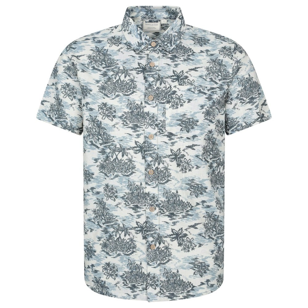 Mountain Warehouse Mens Tropical Printed Short-Sleeved Shirt - Off White