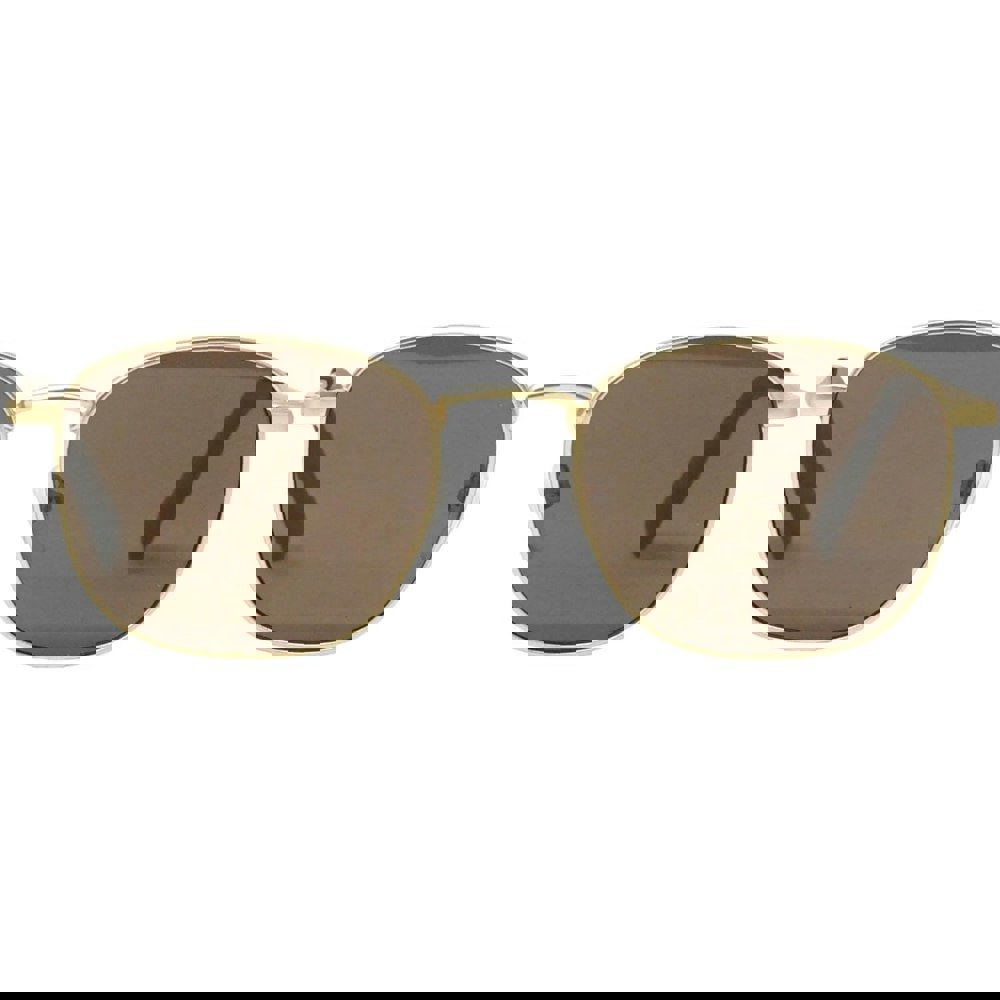 Calvin Klein Solid Brown Lens Matte Gold Sunglasses