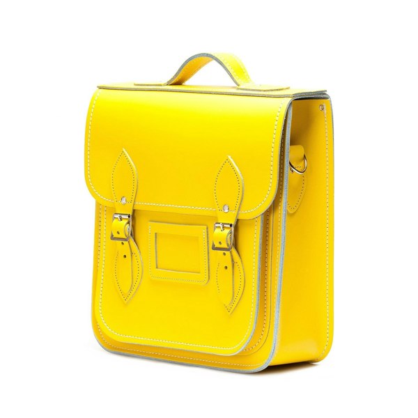 Pastel Daffodil Yellow Leather City Backpack - Backpack - Zatchels