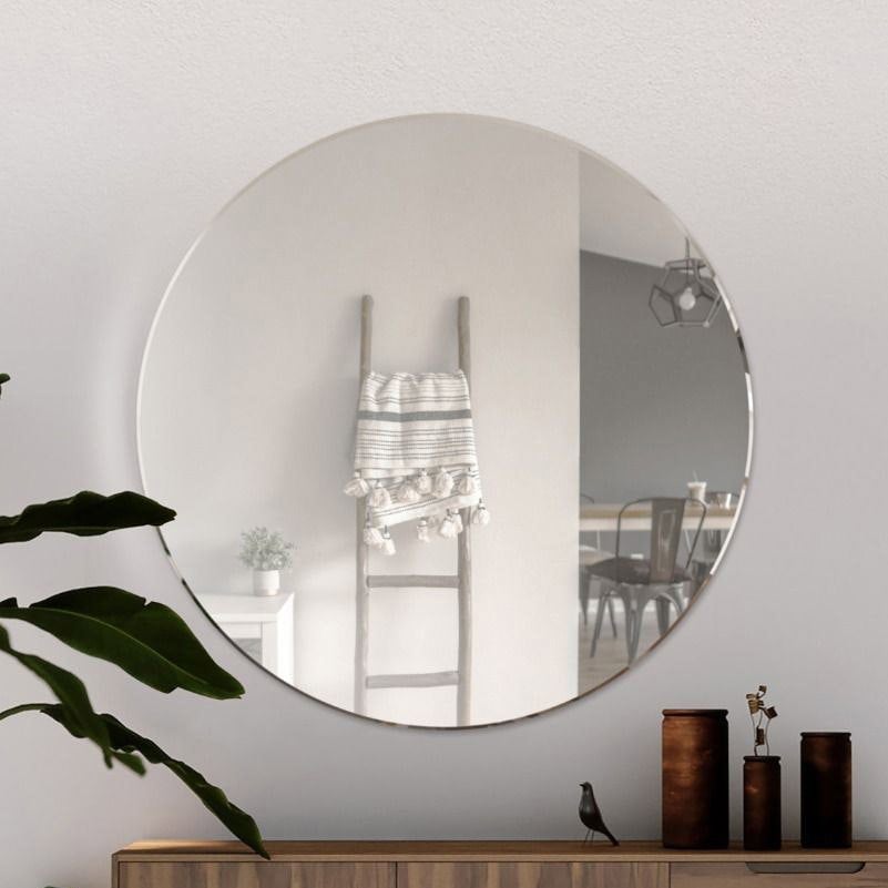 Exclusive Mirrors FRAMELESS ALL GLASS Bevelled Classic Design Round Mirror - 100cm x 100cm