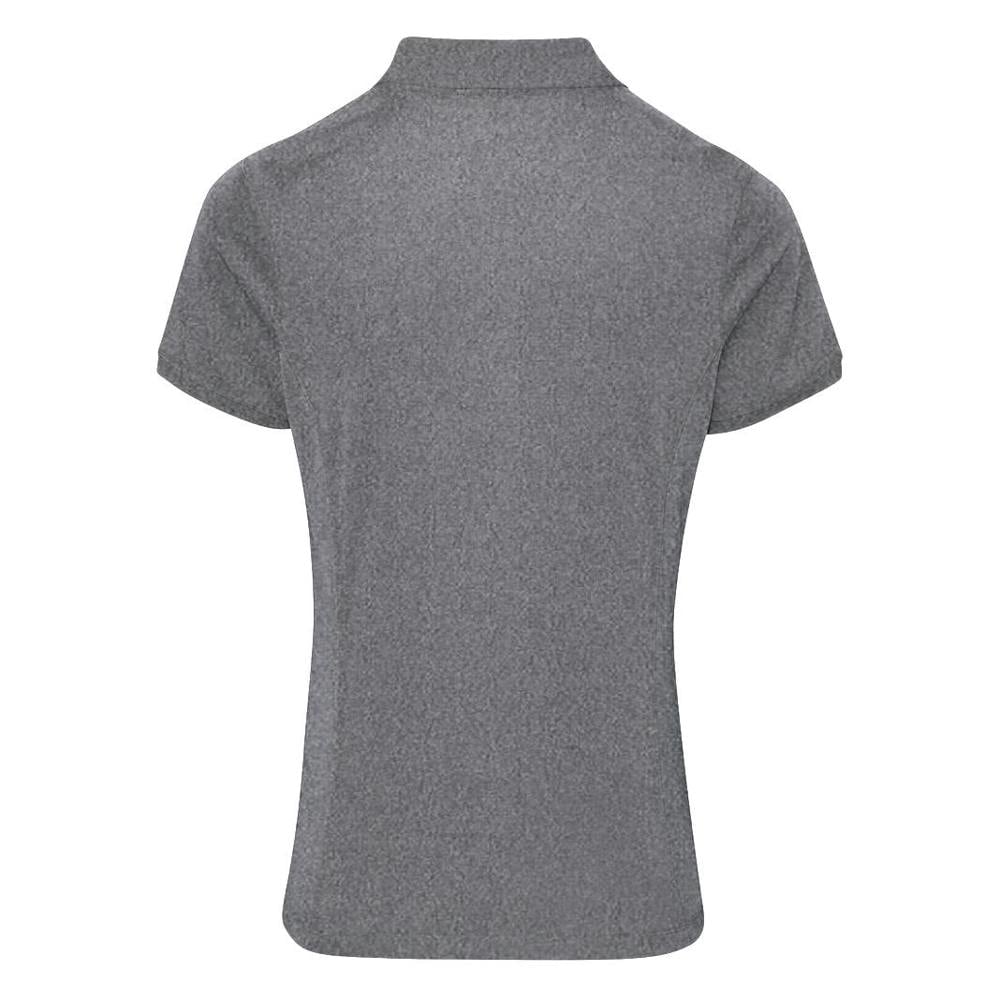 Premier Womens/Ladies Coolchecker Short Sleeve Pique Polo T-Shirt - Grey Melange