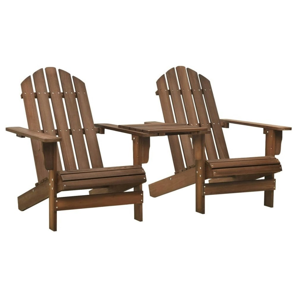Berkfield Garden Adirondack Chair Solid Fir Wood Brown