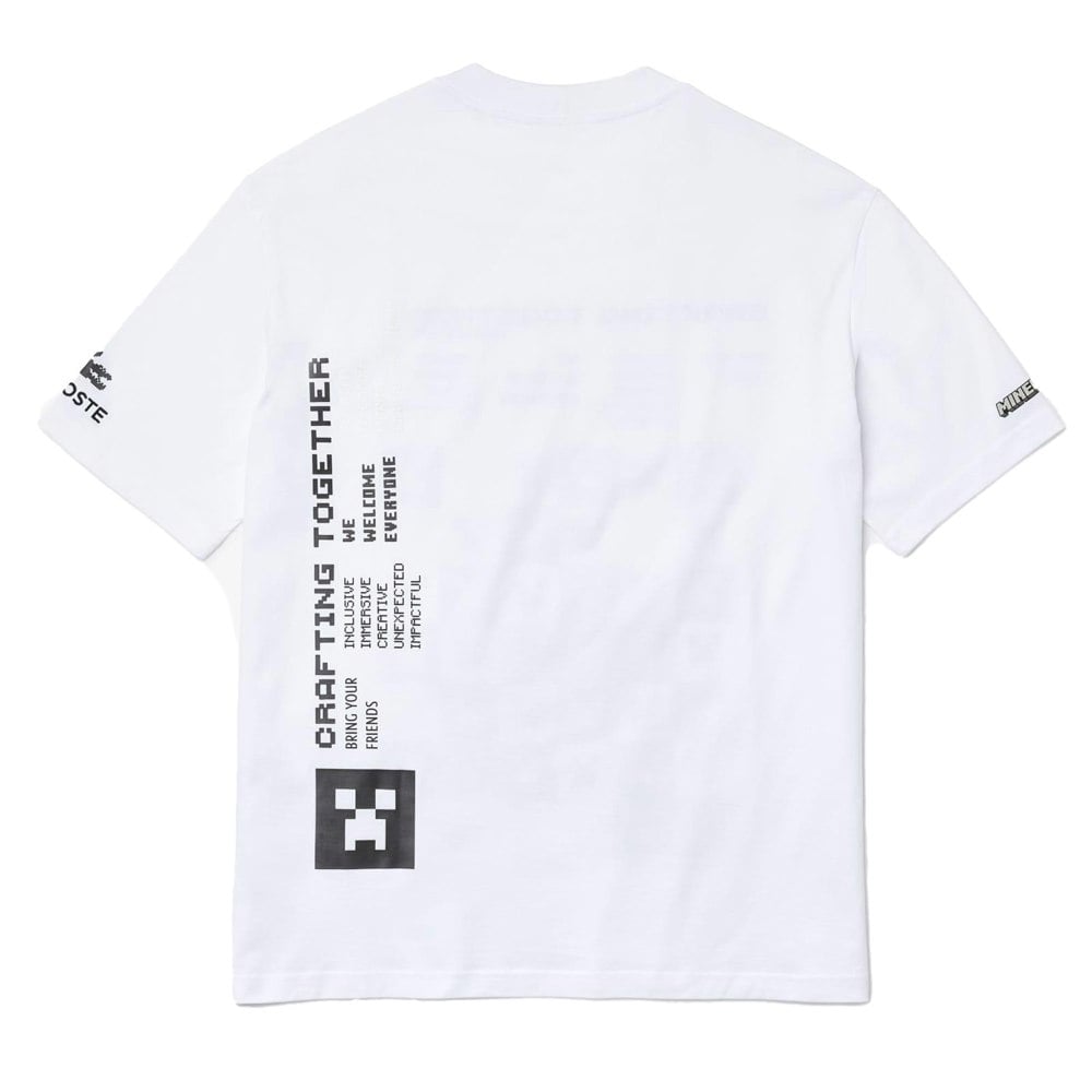 Lacoste Mens Minecraft Organic Cotton T-Shirt - White