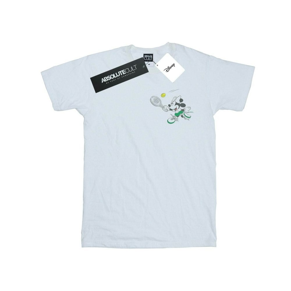 Disney Mens Minnie Mouse Tennis Breast Print T-Shirt - White