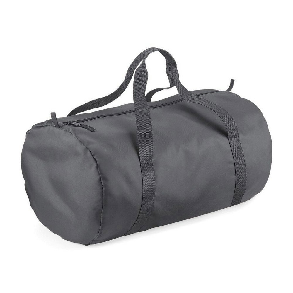 BagBase Packaway Barrel Bag / Duffle Water Resistant Travel Bag (32 Litres) (Pack of 2) - Graphite Grey/ Graphite Grey