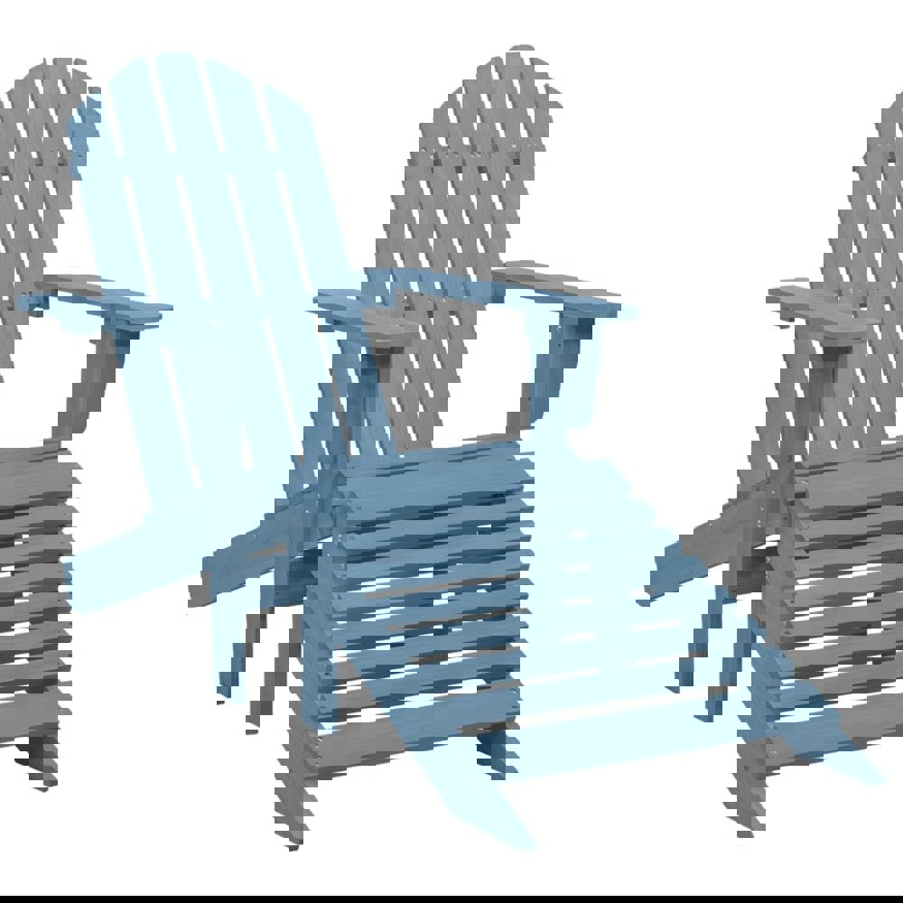 Berkfield Garden Adirondack Chair with Ottoman Solid Fir Wood Blue