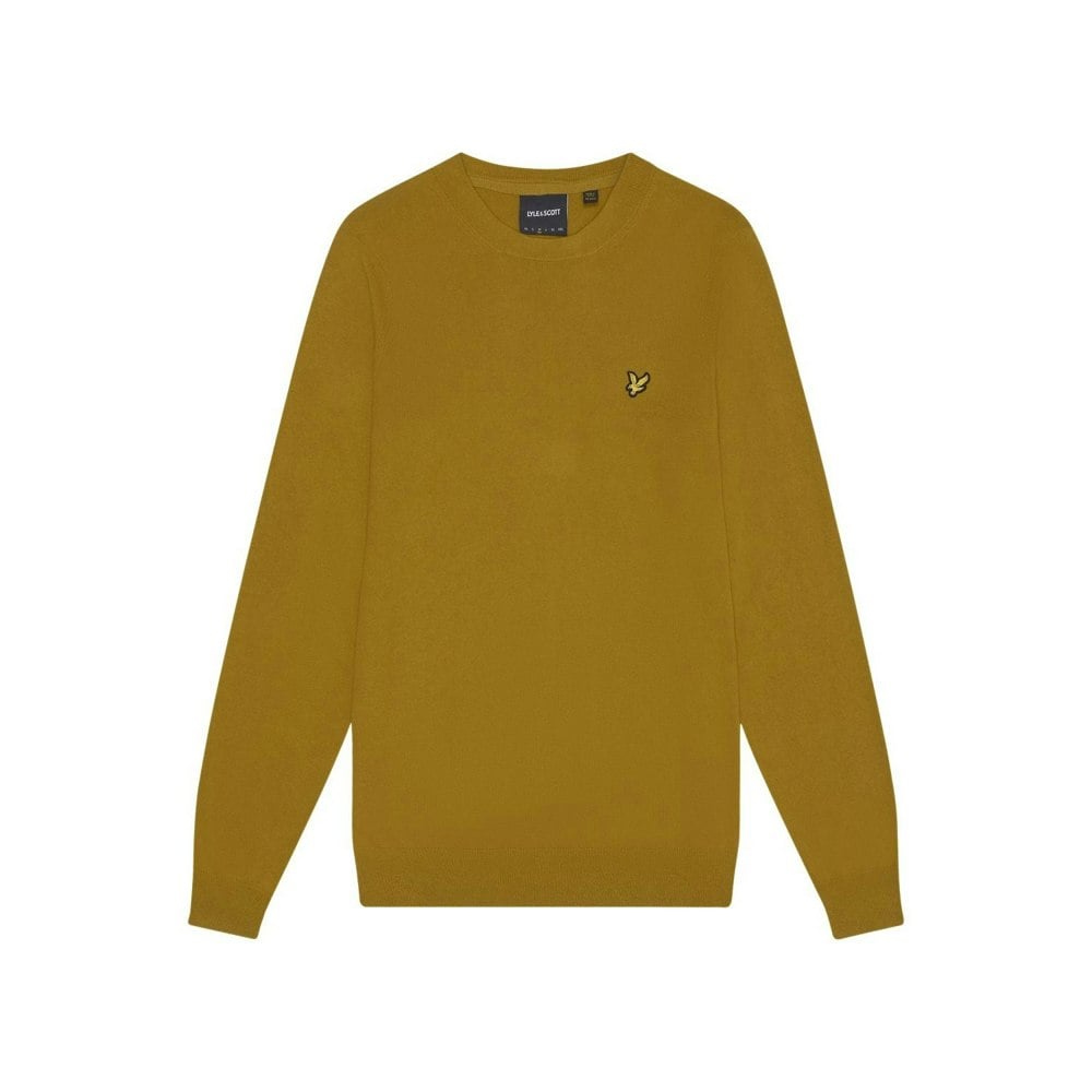 Lyle & Scott Mens Cotton Merino Crew Neck Jumper - Ellaness Gold