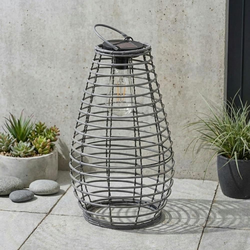Garden Greatness Slate Venus Bulb Solar Lantern