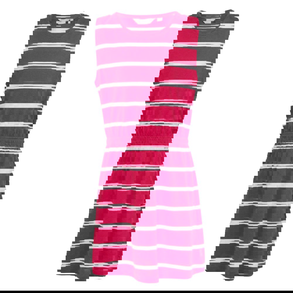 Regatta Girls Beylina Stripe Dress - Pink Potion/White