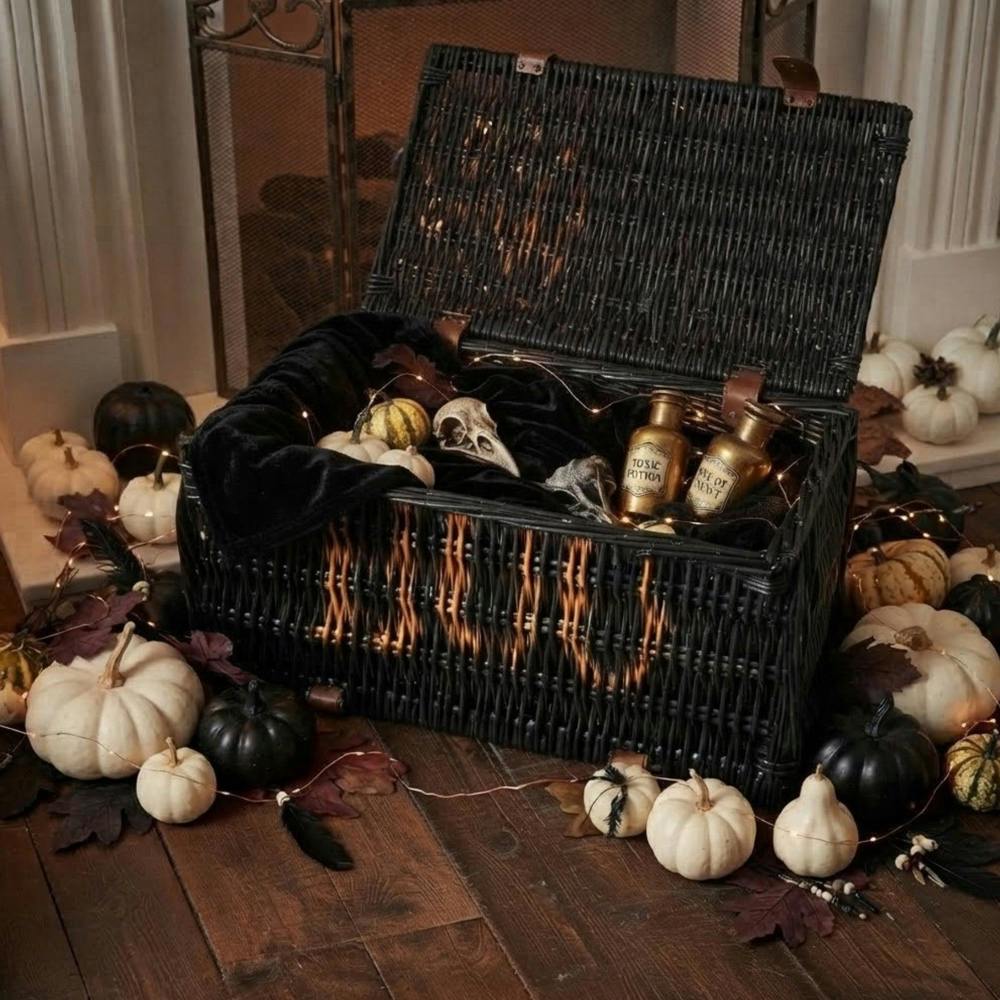 Garden Greatness Boo Willow Autumnal Decorative Basket
