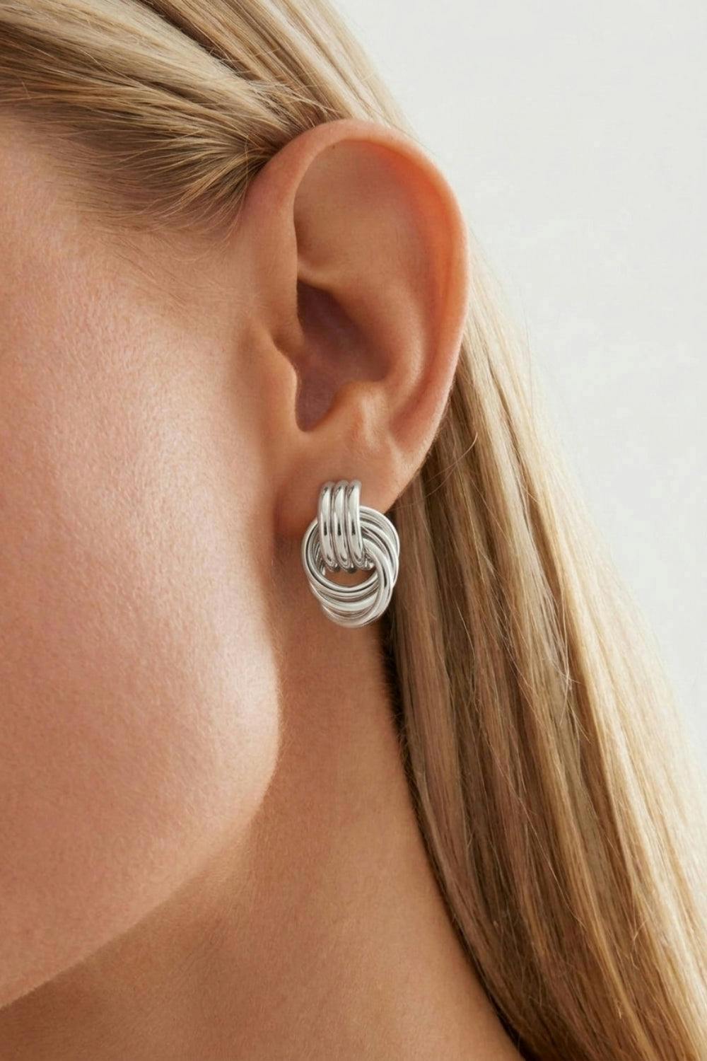 Serla Silver Double Knot Earrings
