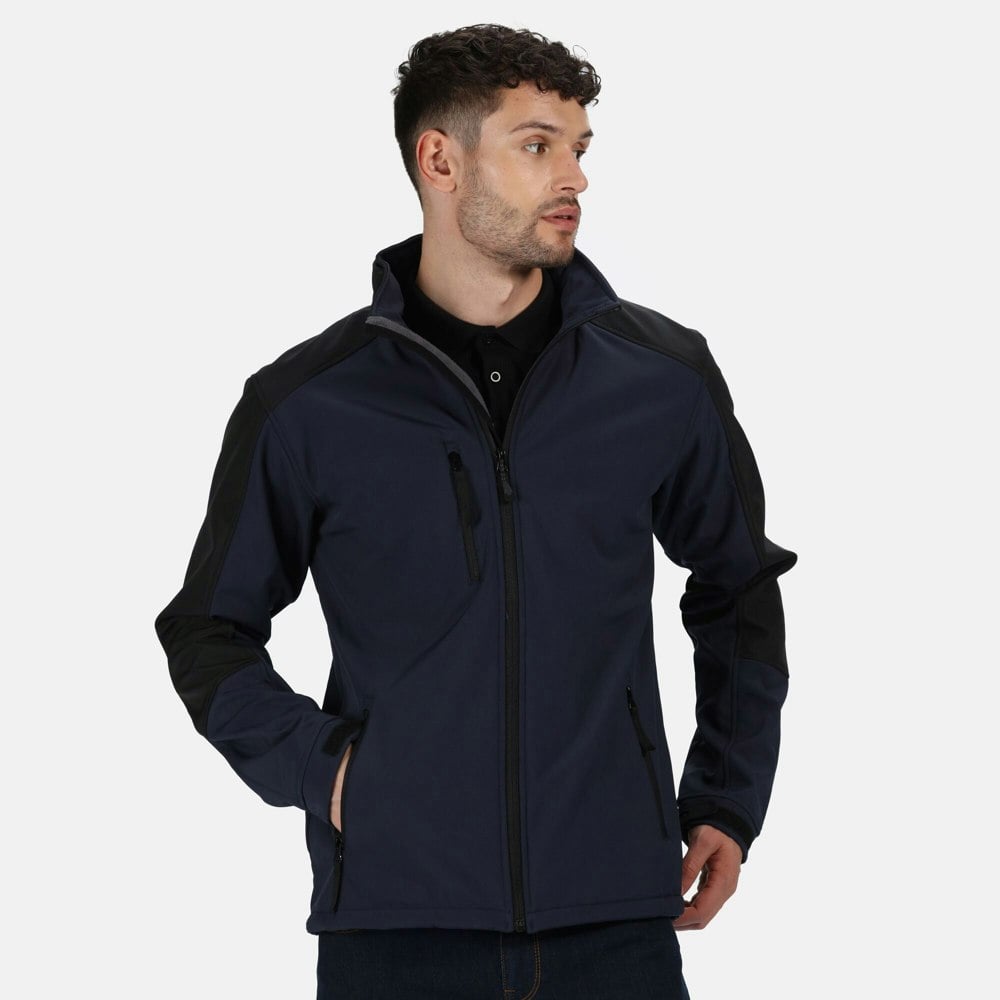 Regatta Men's Hydroforce 3-Layer Softshell Jacket (Wind Resistant, Water Repellent & Breathable) - Navy/Black