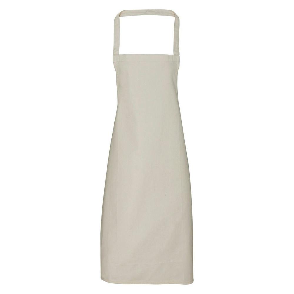 Premier Unisex Adult Cotton Bibbed Apron - Natural - One Size - Natural
