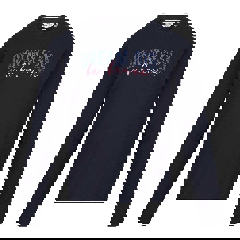 Regatta Childrens/Kids Wenbie III Slogan Long-Sleeved T-Shirt - Navy