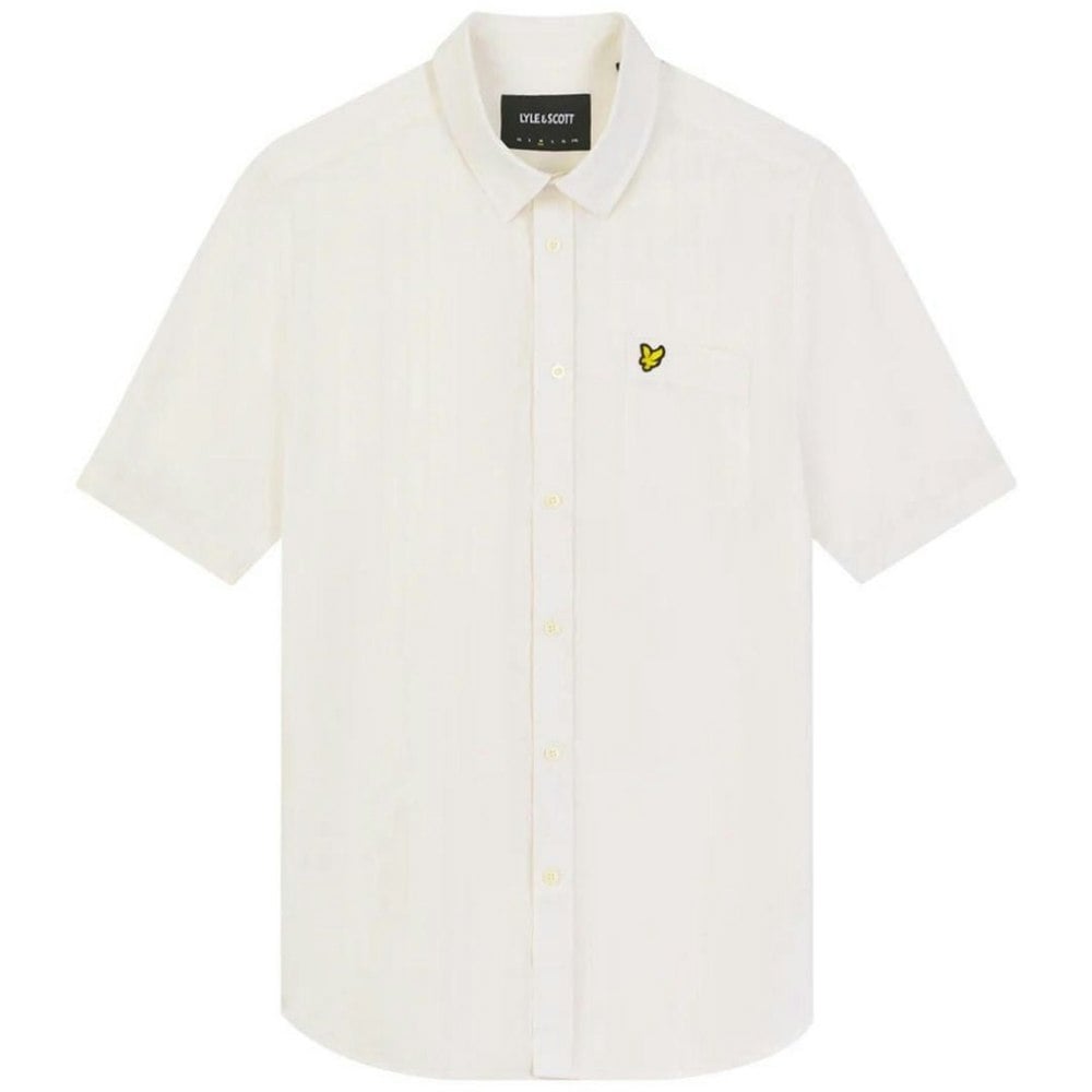 Lyle & Scott Brand Chest Logo Chalk Shirt M