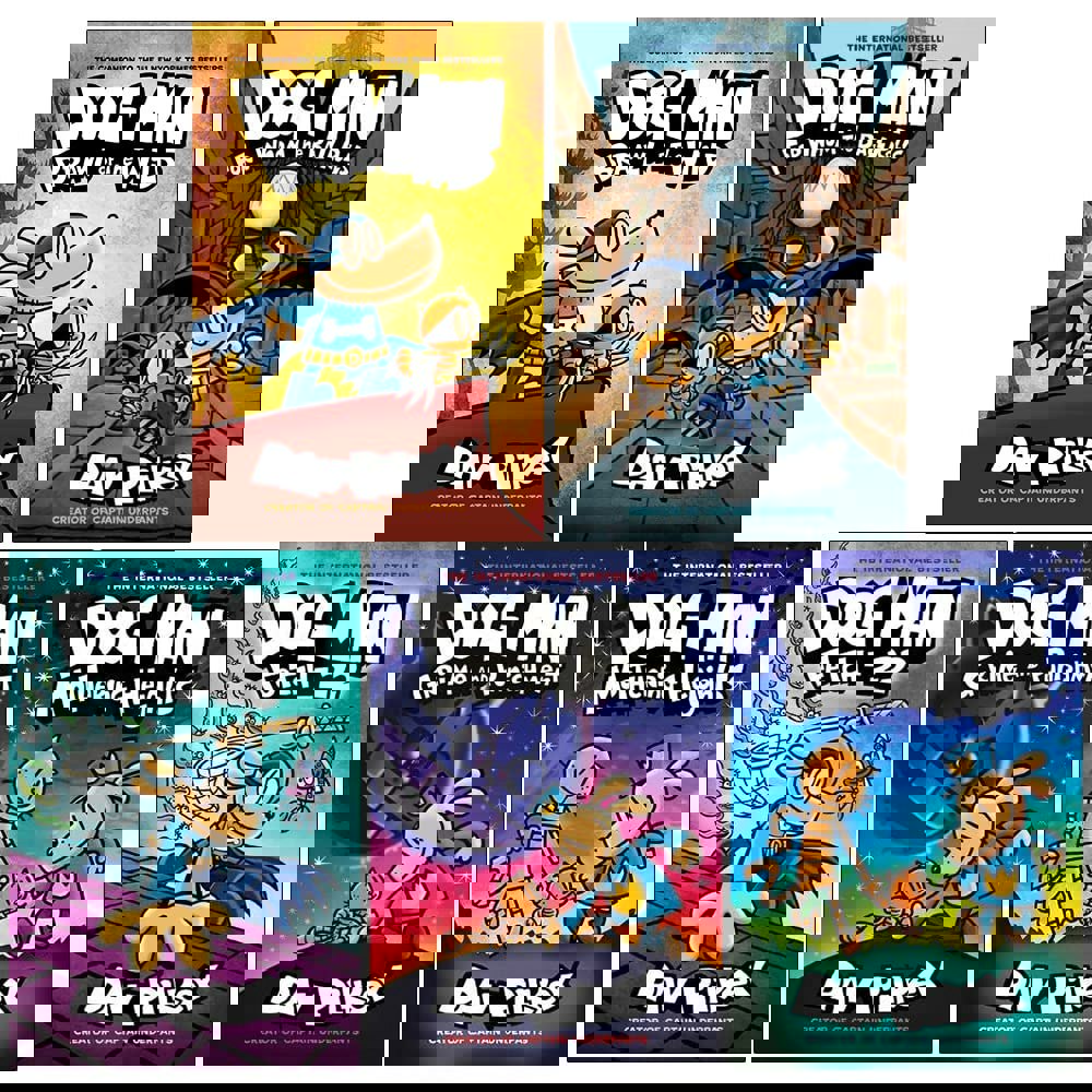 Dog Man Series 6-10 - 5 Books Set (Brawl of the Wild, For Whom the Ball Rolls, Fetch-22 & more)
