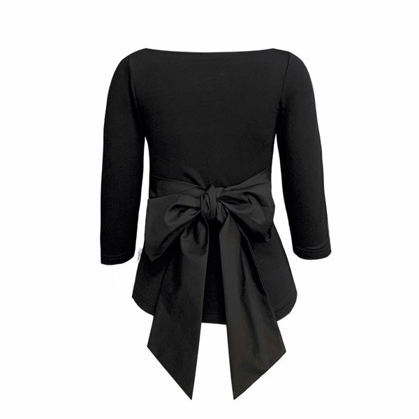 Frock Tails Primrose Top with Bow - Black