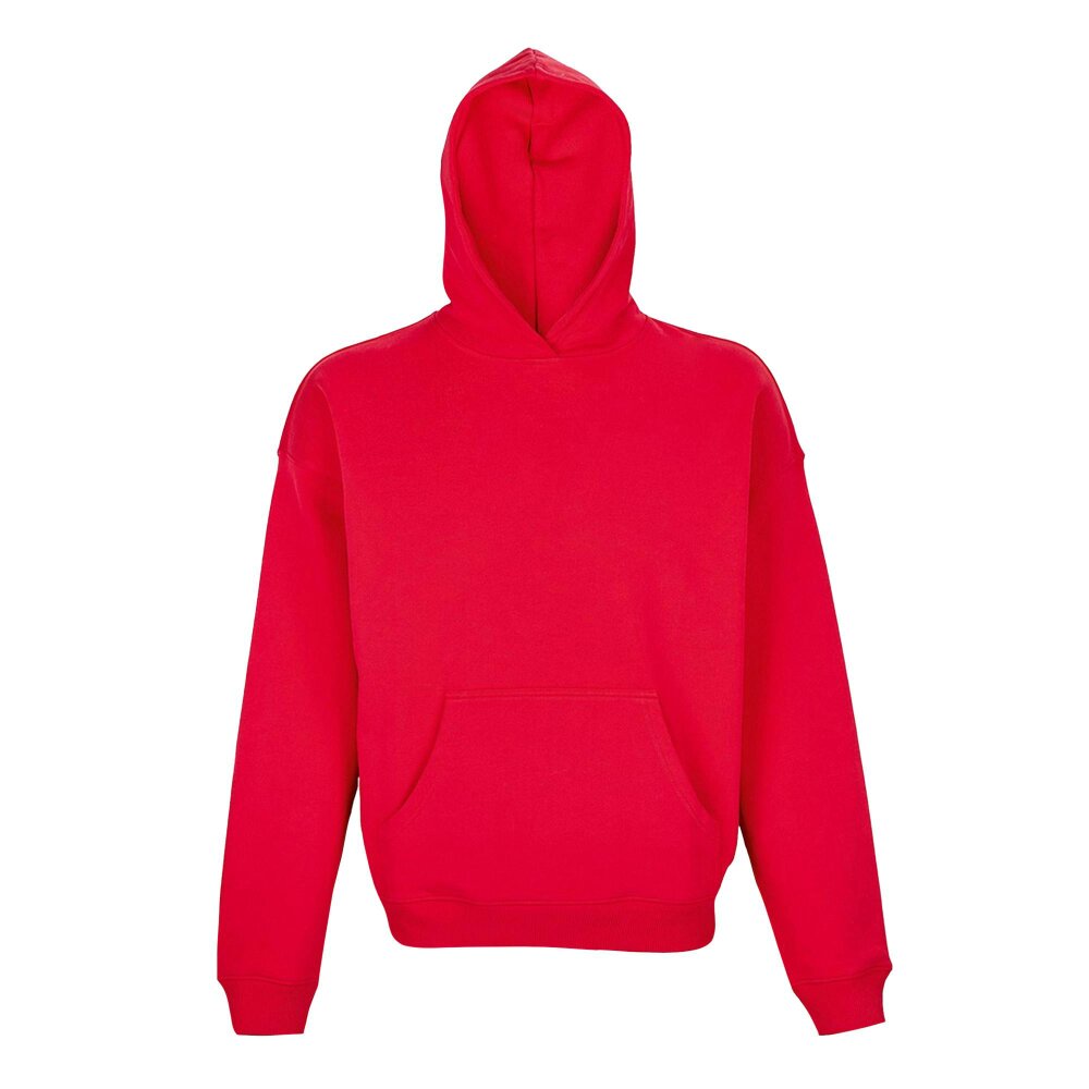 SOLS Unisex Adult Connor Organic Oversized Hoodie - Bright Red - Bright Red - 100% Cotton