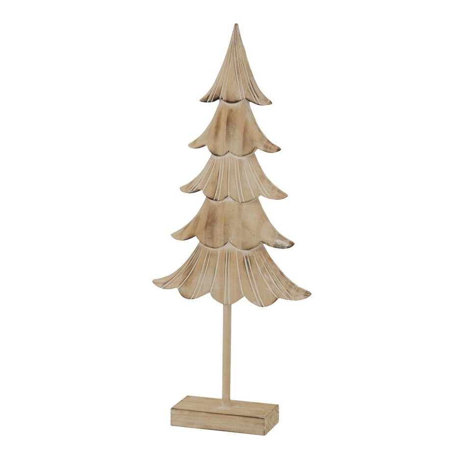 Hill Interiors Rustic Fir Tree Christmas Decoration - Brown/White