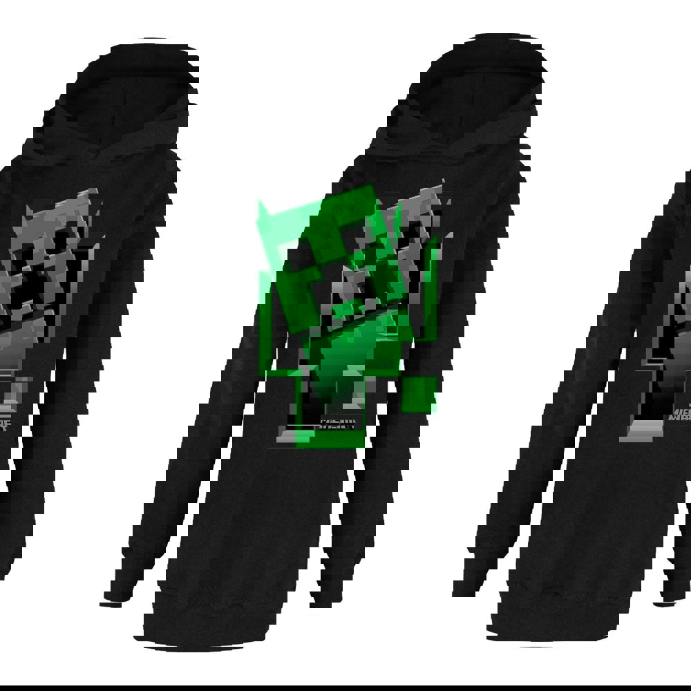 Minecraft Boys Creeper Inside Hoodie - Black/Green