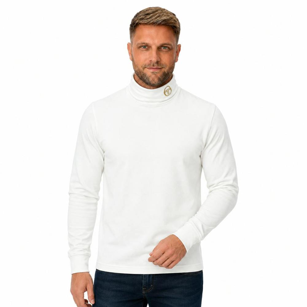 Sergio Tacchini Edward Roll Neck T-Shirt Gardenia/Gold Lurex