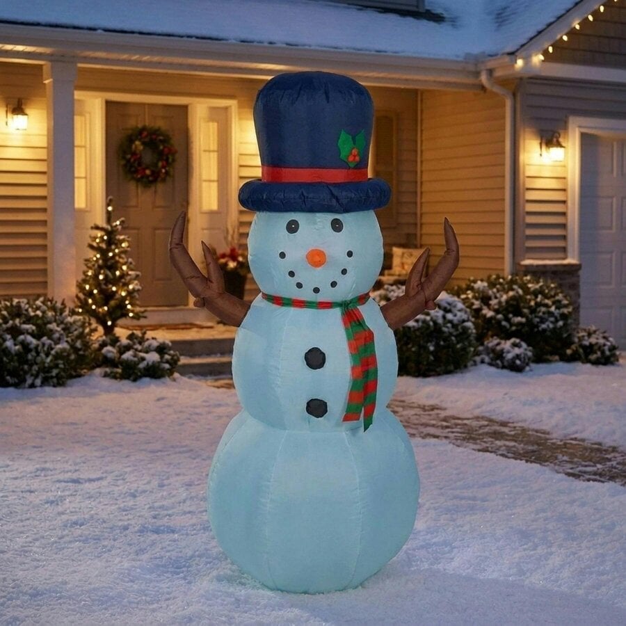 Garden Greatness Christmas Plush Snowman Inflatable Decoration