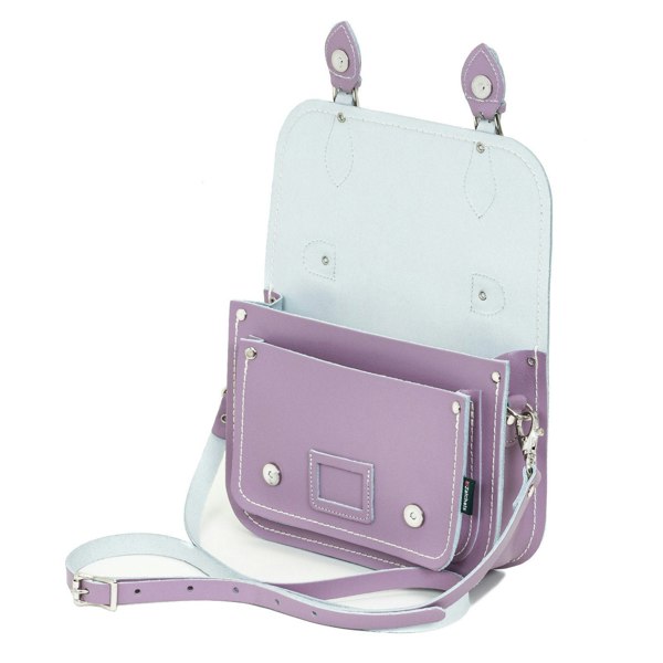 Pastel Violet Leather Midi Satchel - Midi Satchel - Zatchels