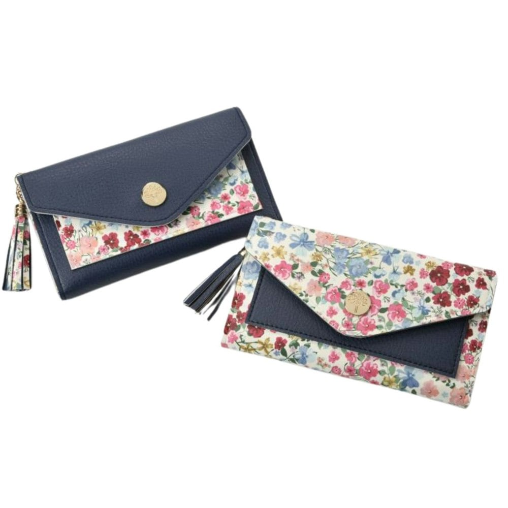 Fores Collection Floral Envelope Purse – Faux Leather with Tassel