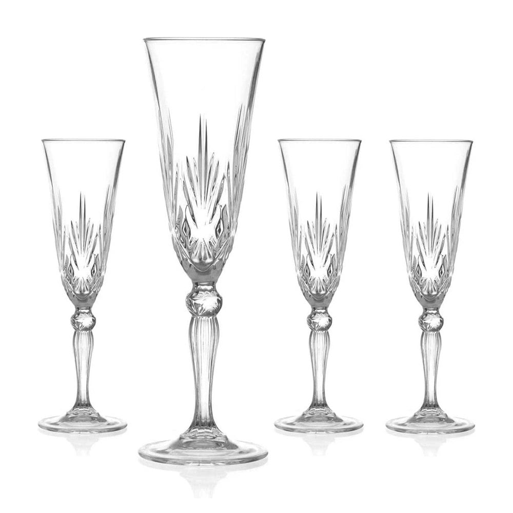 Diamante Chatsworth Crystal Champagne Flutes - Set of 4