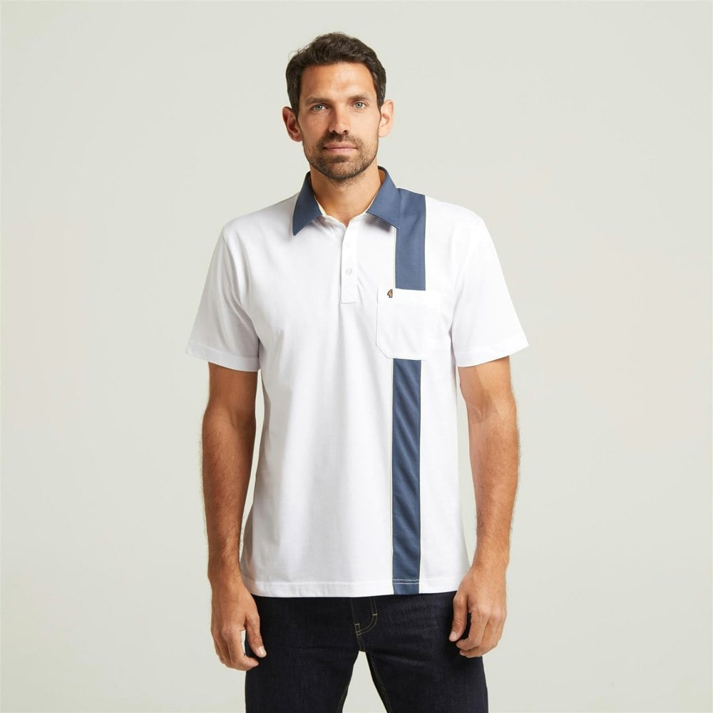 Gabicci G52X17 Mens Short Sleeve Plated Jersey Polo Shirt Gabicci Classic - WHITE