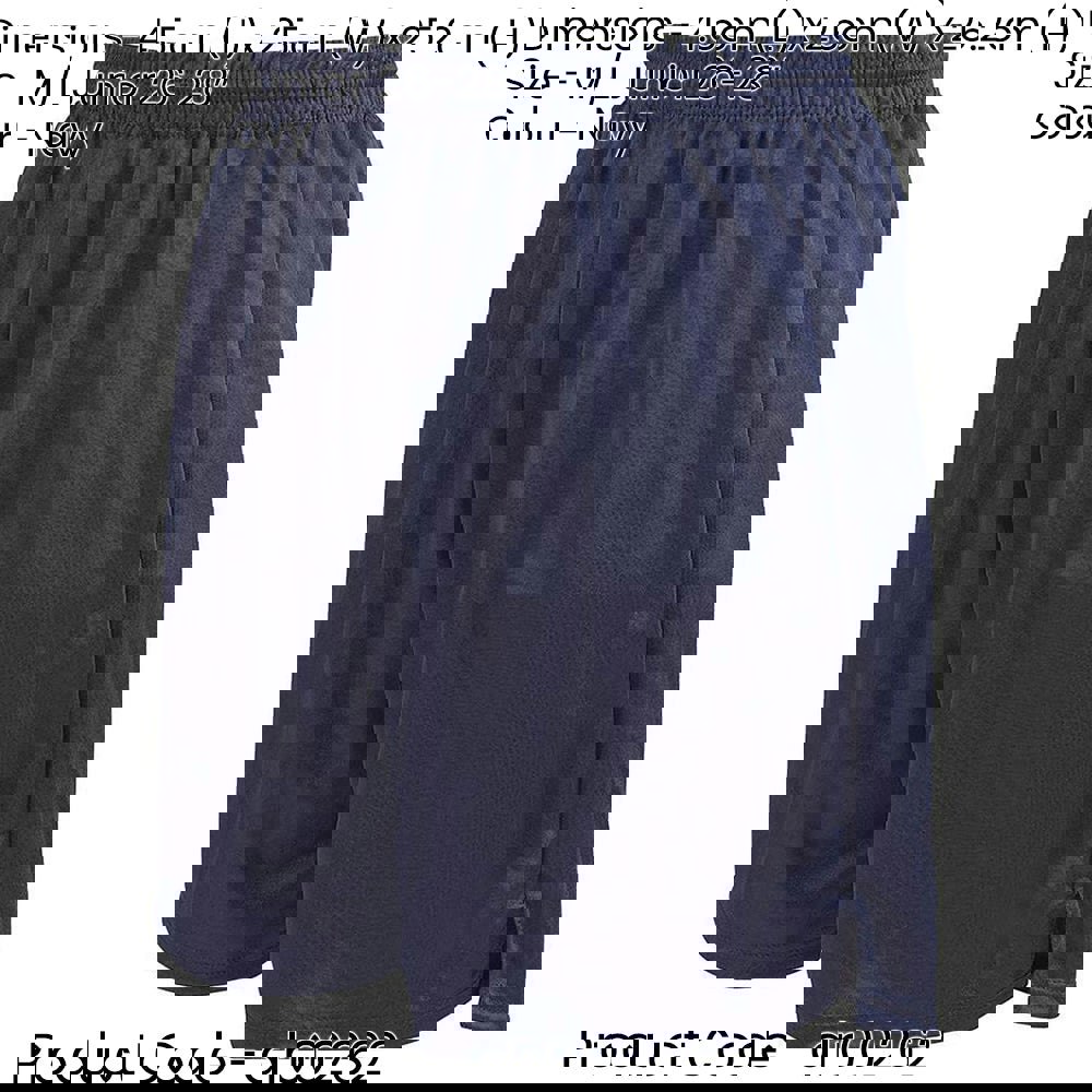 M/L - NAVY Junior Soft Touch Elasticated Training Shorts Bottoms - Football Gym