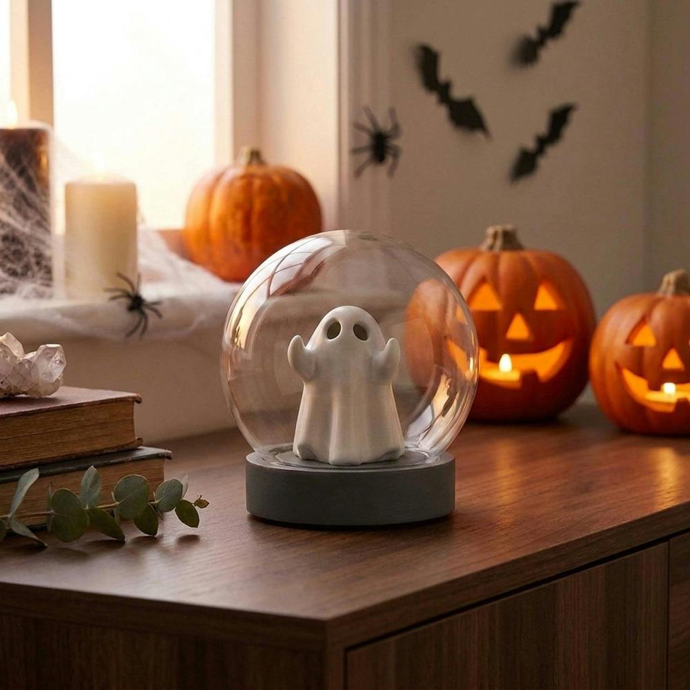 Garden Greatness Halloween Light Up Glass Ghost Ball Statement Light