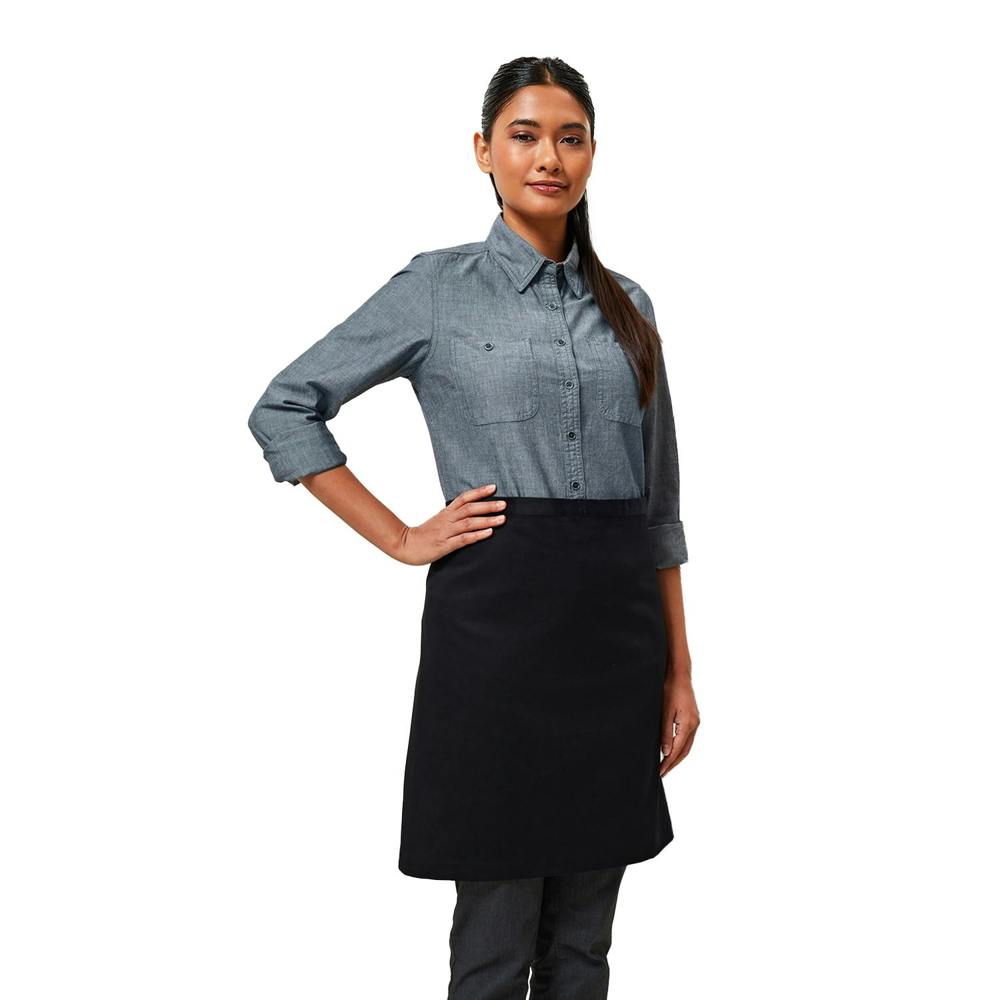 Premier Organic Cotton Fairtrade Waist Apron - Black