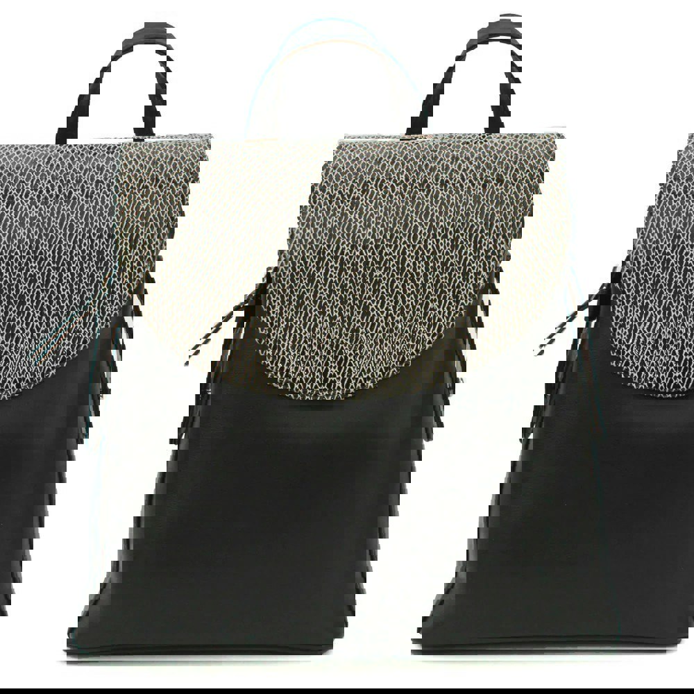 Eastern Counties Leather Petra Snake Print Leather Backpack - Black
